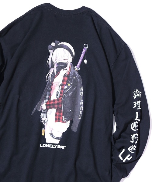 LONELY/論理（ロンリー）の「ROOPTOKYO別注 LONELY(論理)/ロンリー TOM OSABE L/S TEE プリントロンT（Tシャツ/カットソー・メンズ・ホワイト/ブラック/グリーン・L/XL/XXL/M）」の8枚目の写真