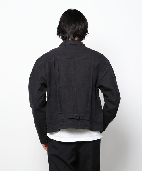 GOLD（ゴールド）の「GOLD / ゴールド：COTTON / SILK NEP TWILL BLOUSE：22A-GL15038[MUS]（デニムジャケット・メンズ・ブラック・L/M）」の3枚目の写真