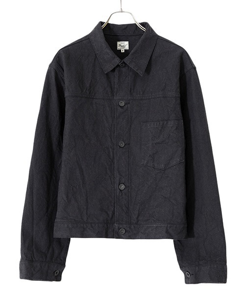 GOLD（ゴールド）の「GOLD / ゴールド：COTTON / SILK NEP TWILL BLOUSE：22A-GL15038[MUS]（デニムジャケット・メンズ・ブラック・L/M）」の5枚目の写真