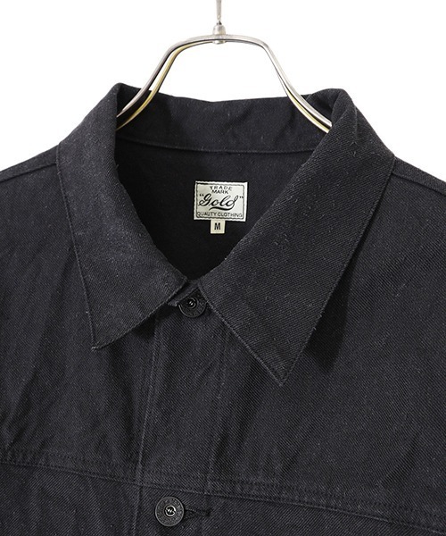 GOLD（ゴールド）の「GOLD / ゴールド：COTTON / SILK NEP TWILL BLOUSE：22A-GL15038[MUS]（デニムジャケット・メンズ・ブラック・L/M）」の7枚目の写真