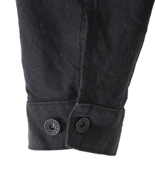 GOLD（ゴールド）の「GOLD / ゴールド：COTTON / SILK NEP TWILL BLOUSE：22A-GL15038[MUS]（デニムジャケット・メンズ・ブラック・L/M）」の10枚目の写真