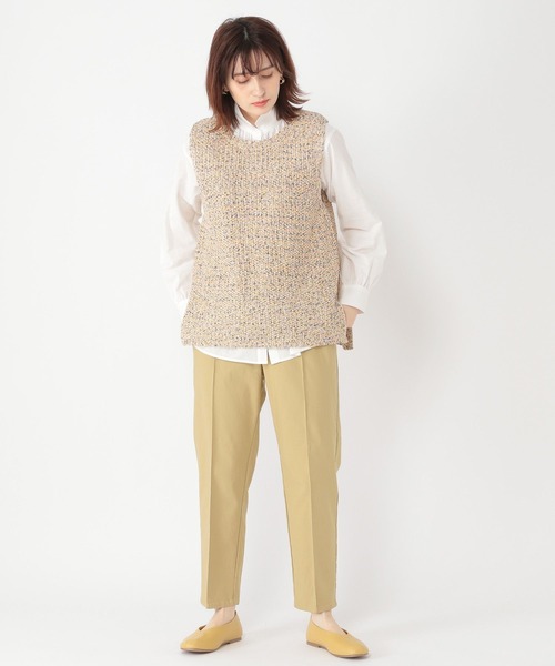 studio CLIP（スタディオクリップ）の「【ストレッチ/しわになりにくい/ウォッシャブル】ケア楽センタープレステーパードパンツ[プラスサイズ]（その他パンツ・レディース・その他1/その他2/ブラック/ベージュ・X-LARGE/XX-LARGE/MEDIUM/LARGE/XXX-LARGE/SMALL）」の7枚目の写真