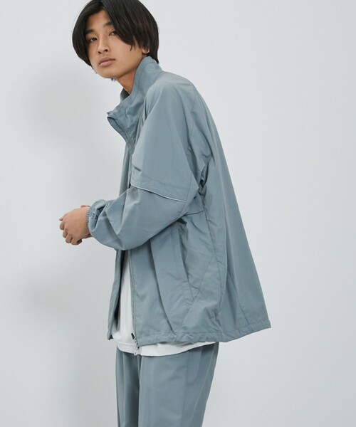 CITY TOKYO（シティトウキョウ）の「WARM UP　トラックジャケット（ブルゾン・メンズ・ダークグレー/オフホワイト/グリーン系その他・2/1）」の3枚目の写真