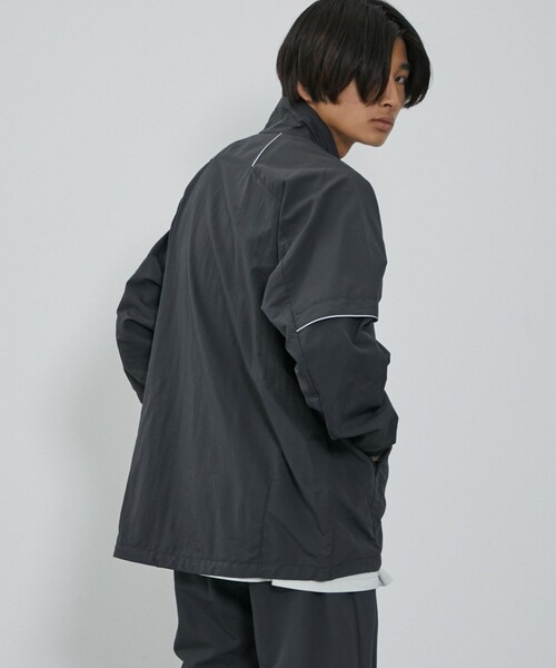 CITY TOKYO（シティトウキョウ）の「WARM UP　トラックジャケット（ブルゾン・メンズ・ダークグレー/オフホワイト/グリーン系その他・2/1）」の7枚目の写真