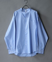 SITRY | Oversize Drop shoulder Band Collar broadcloth shirt/オーバーサイズ ドロップショルダー バンドカラー ブロード シャツ(シャツ/ブラウス)