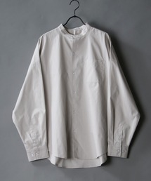Oversize Drop shoulder Band Collar broadcloth shirt/オーバーサイズ ドロップショルダー バンドカラー ブロード シャツ
