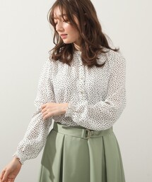 DRESKIP | シャ－リングドット柄ブラウス(シャツ/ブラウス)