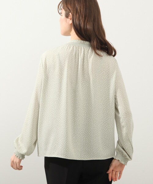 DRESKIP（ドレスキップ）の「◆シャ－リングドット柄ブラウス（シャツ/ブラウス・レディース・ライトグリーン系/ホワイト系8/ブラック系5/ライトイエロー系6・02/04/03）」の14枚目の写真