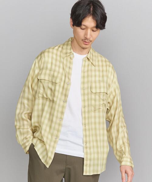 BEAUTY&YOUTH UNITED ARROWS（ビューティーアンドユースユナイテッドアローズ）の「BY ドレープ オンブレチェック シャツ（シャツ/ブラウス・メンズ・ライム/ライトブルー・L/XL/S/M）」の7枚目の写真