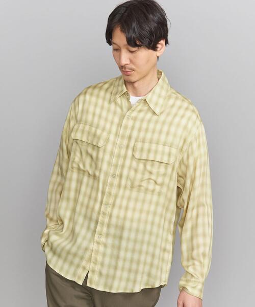 BEAUTY&YOUTH UNITED ARROWS（ビューティーアンドユースユナイテッドアローズ）の「BY ドレープ オンブレチェック シャツ（シャツ/ブラウス・メンズ・ライム/ライトブルー・L/XL/S/M）」の8枚目の写真