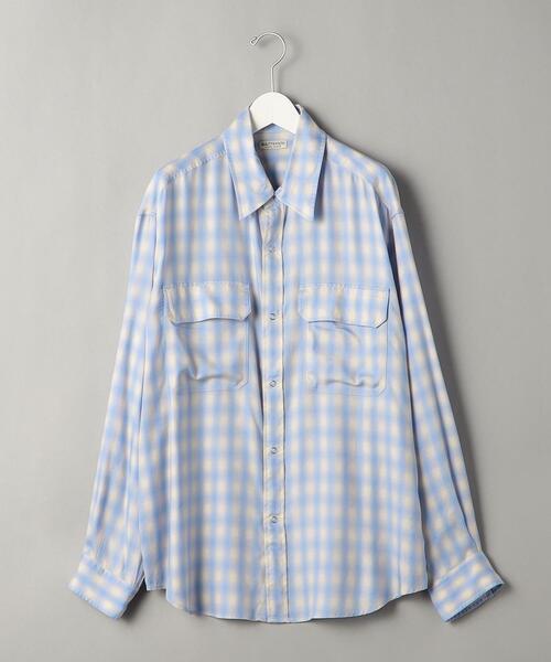 BEAUTY&YOUTH UNITED ARROWS（ビューティーアンドユースユナイテッドアローズ）の「BY ドレープ オンブレチェック シャツ（シャツ/ブラウス・メンズ・ライム/ライトブルー・L/XL/S/M）」の18枚目の写真