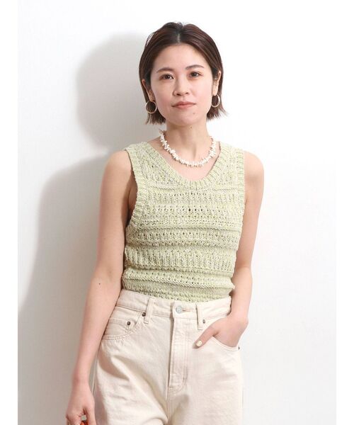 Ungrid（アングリッド）の「スラブニットタンクトップ（ニット/セーター・レディース・アイボリー/グリーン系その他/ブラウン・FREE）」の6枚目の写真