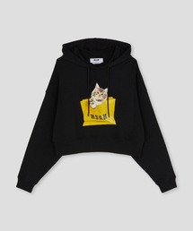 MSGM SPACE CAT パーカー プルオーバー 黒 Mサイズ 猫 MSGM 黒 パーカー Mサイズ（高質 プルオーバー パーカー CAT