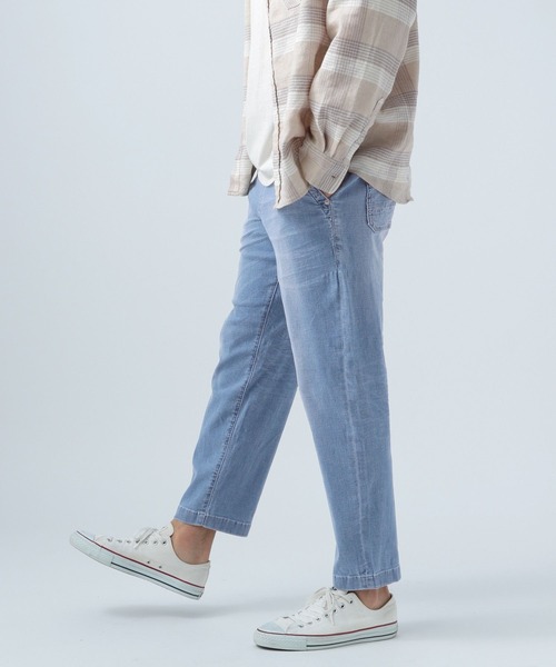 BAYFLOW｜ダメージリペアテーパードデニムw23ベイフローロンハーマン BAYFLOW（ベイフロー）の「ソフトデニムテーパード（デニムパンツ