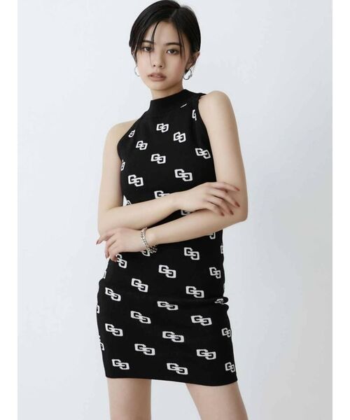 GYDA(ジェイダ)の「GG PATTERNアメスリニットワンピース(ワンピース・レディース・オフホワイト/ブラック・FREE)」の15枚目の写真