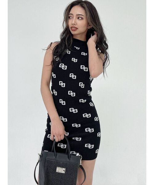 GYDA(ジェイダ)の「GG PATTERNアメスリニットワンピース(ワンピース・レディース・オフホワイト/ブラック・FREE)」の19枚目の写真