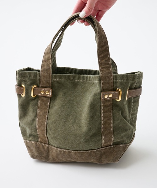 sita parantica（シータパランティカ）の「【sita parantica/シ―タパランティカ】キャンバストートバックS（トートバッグ・レディース・ダークブラウン/ベージュ/オリーブ・SMALL）」の7枚目の写真