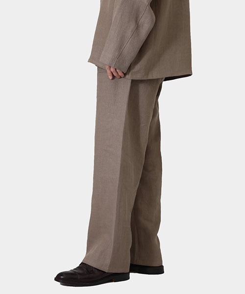 PORT BY ARK（ポートバイアーク）の「PORT BY ARK / ポートバイアーク：High Density Linen Twill Easy Trousers：PO11-P001[COR]（その他パンツ・メンズ・ブラック/ベージュ・1/2）」の4枚目の写真