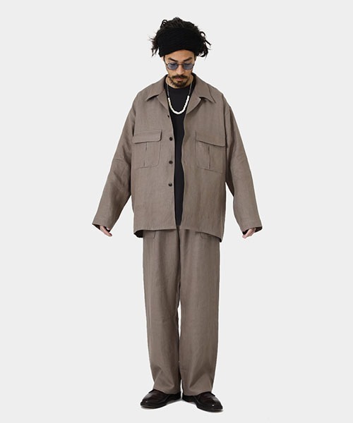 PORT BY ARK（ポートバイアーク）の「PORT BY ARK / ポートバイアーク：High Density Linen Twill Easy Trousers：PO11-P001[COR]（その他パンツ・メンズ・ブラック/ベージュ・1/2）」の8枚目の写真