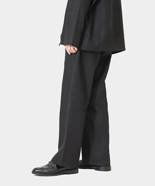 PORT BY ARK（ポートバイアーク）の「PORT BY ARK / ポートバイアーク：High Density Linen Twill Easy Trousers：PO11-P001[COR]（その他パンツ・メンズ・ブラック/ベージュ・1/2）」の21枚目の写真