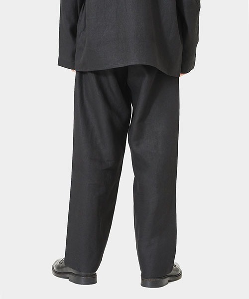 PORT BY ARK（ポートバイアーク）の「PORT BY ARK / ポートバイアーク：High Density Linen Twill Easy Trousers：PO11-P001[COR]（その他パンツ・メンズ・ブラック/ベージュ・1/2）」の15枚目の写真