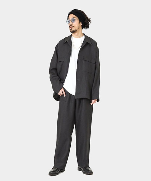 PORT BY ARK（ポートバイアーク）の「PORT BY ARK / ポートバイアーク：High Density Linen Twill Easy Trousers：PO11-P001[COR]（その他パンツ・メンズ・ブラック/ベージュ・1/2）」の18枚目の写真