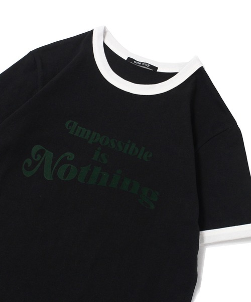 ワンウェイ 長袖 黒Tシャツ oneway ロングTシャツ レディース トップス one way（ワンウェイ）の「リンガーロングTシャツ（Tシャツ/カットソー