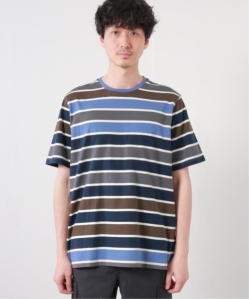 POP TRADING COMPANY（ポップトレーディングカンパニー）の「【POP TRADING COMPANY】ストライプロゴTシャツ（Tシャツ/カットソー・メンズ・サックスブルー・LARGE/X-LARGE）」の4枚目の写真