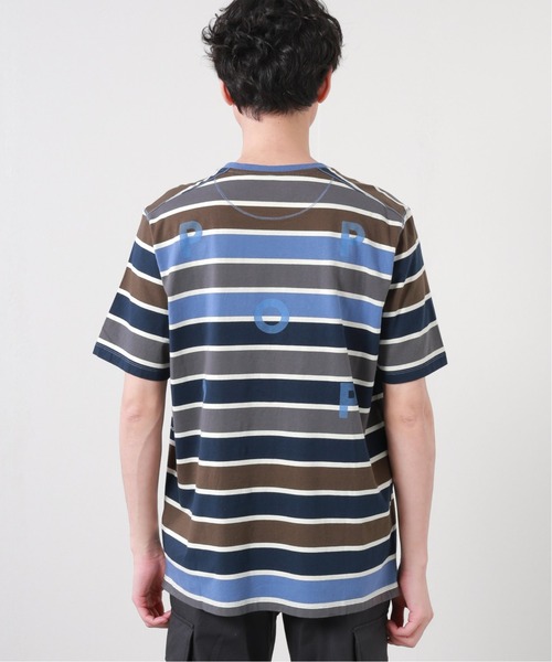 POP TRADING COMPANY（ポップトレーディングカンパニー）の「【POP TRADING COMPANY】ストライプロゴTシャツ（Tシャツ/カットソー・メンズ・サックスブルー・LARGE/X-LARGE）」の6枚目の写真
