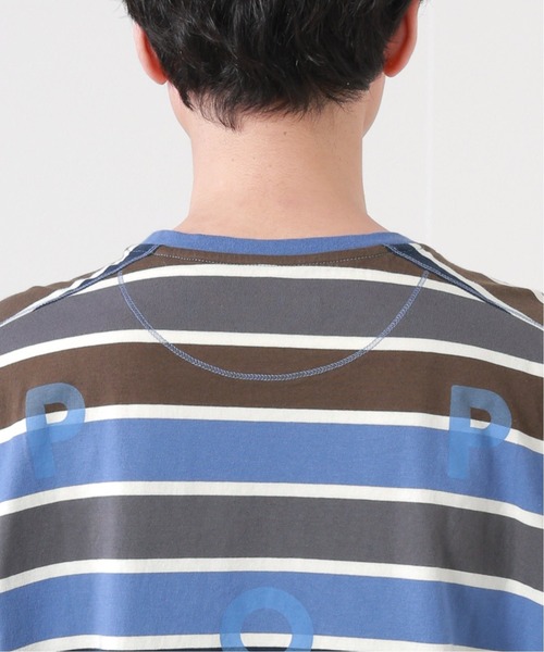 POP TRADING COMPANY（ポップトレーディングカンパニー）の「【POP TRADING COMPANY】ストライプロゴTシャツ（Tシャツ/カットソー・メンズ・サックスブルー・LARGE/X-LARGE）」の8枚目の写真