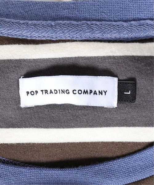 POP TRADING COMPANY（ポップトレーディングカンパニー）の「【POP TRADING COMPANY】ストライプロゴTシャツ（Tシャツ/カットソー・メンズ・サックスブルー・LARGE/X-LARGE）」の14枚目の写真