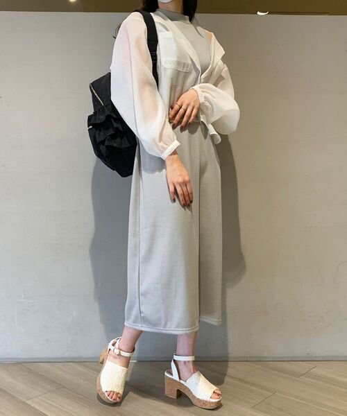 MAJESTIC LEGON（マジェスティックレゴン）の「シャツセットカットワンピース（ワンピース・レディース・ブルー/アイボリー/オフホワイト・MEDIUM）」の12枚目の写真