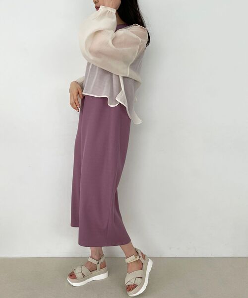 MAJESTIC LEGON（マジェスティックレゴン）の「シャツセットカットワンピース（ワンピース・レディース・ブルー/アイボリー/オフホワイト・MEDIUM）」の13枚目の写真