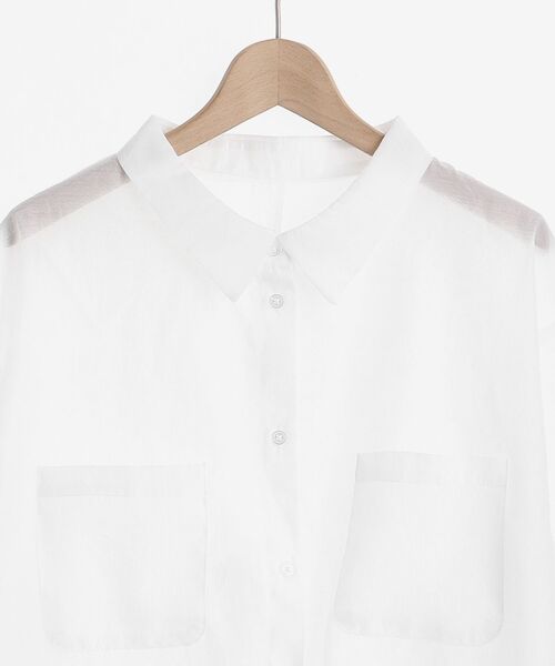 MAJESTIC LEGON（マジェスティックレゴン）の「シャツセットカットワンピース（ワンピース・レディース・ブルー/アイボリー/オフホワイト・MEDIUM）」の18枚目の写真