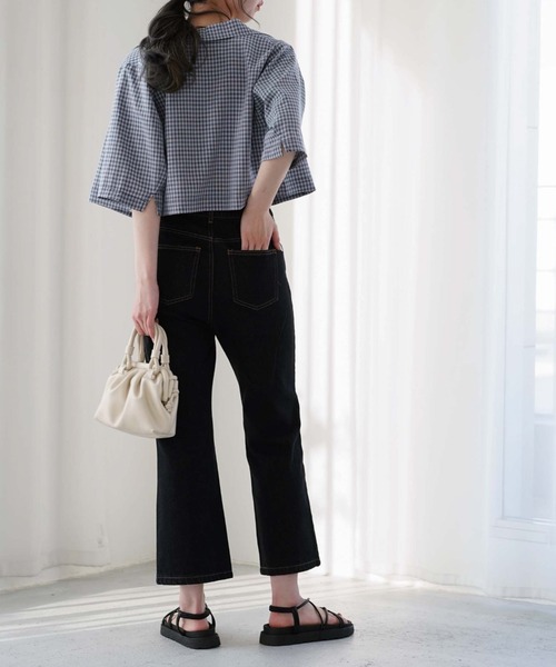 archives(アルシーヴ)の「【setupにも】チェックショートシャツジャケット(テーラードジャケット・レディース・ベージュ/ネイビー/グリーン・MEDIUM)」の21枚目の写真