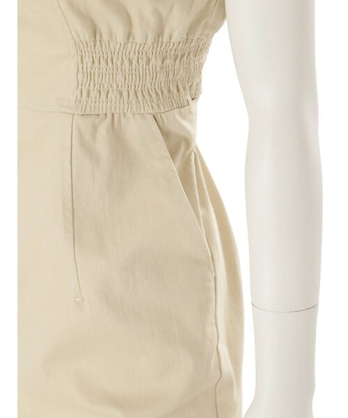 MERCURYDUO（マーキュリーデュオ）の「サイドシャーリングタイトジャンスカ（ジャンパースカート・レディース・インディゴブルー/ブラウン/アイボリー・SMALL/MEDIUM）」の7枚目の写真