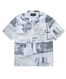 A'GEM/9 × .kom『mahagrid/マハグリッド』DOWNTOWN OPEN COLLAR SHIRT/ダウンタウン オープンカラー半袖シャツ