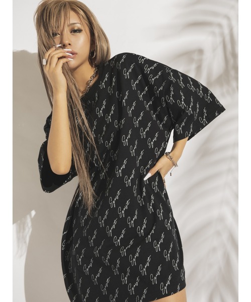 EGOIST（エゴイスト）の「総ロゴプリントオーバーT（Tシャツ/カットソー・レディース・ホワイト/ブラック・FREE）」の7枚目の写真