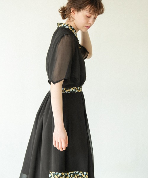 idem（イデム）の「tulip chiffon onepiece/チューリップ柄