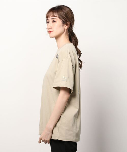 PUMA(プーマ)の「【ZOZOタウン限定アイテム】PUMA/プーマ ビッグシルエット/オーバーサイズ/NEKOさん ロゴTシャツ 53979242(Tシャツ/カットソー・レディース・カーキ・S/M)」の2枚目の写真