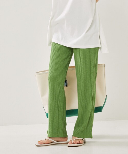 FREAK'S STORE（フリークスストア）の「スラブリブワイドパンツ（その他パンツ・レディース・ブラック/イエロー/グリーン/ピンク・ﾌﾘ-）」の3枚目の写真