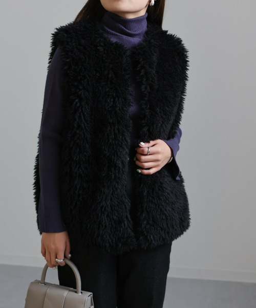 sakishimatokyo(サキシマトーキョー)の「ファーベスト/ジレ(ベスト・レディース・アイボリー/ブラック/ブラウン・FREE)」の2枚目の写真