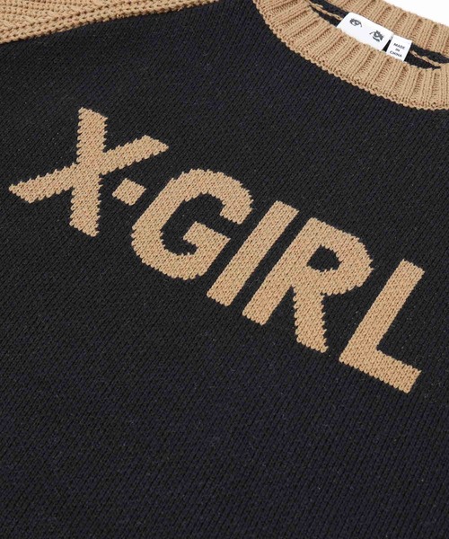 X-girl（エックスガール）の「RAGLAN KNIT TOP（ニット/セーター・レディース・ホワイト/ブラック/ピンク・ONE SIZE）」の13枚目の写真