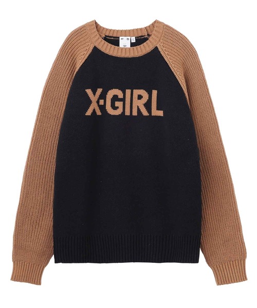 X-girl（エックスガール）の「RAGLAN KNIT TOP（ニット/セーター・レディース・ホワイト/ブラック/ピンク・ONE SIZE）」の18枚目の写真