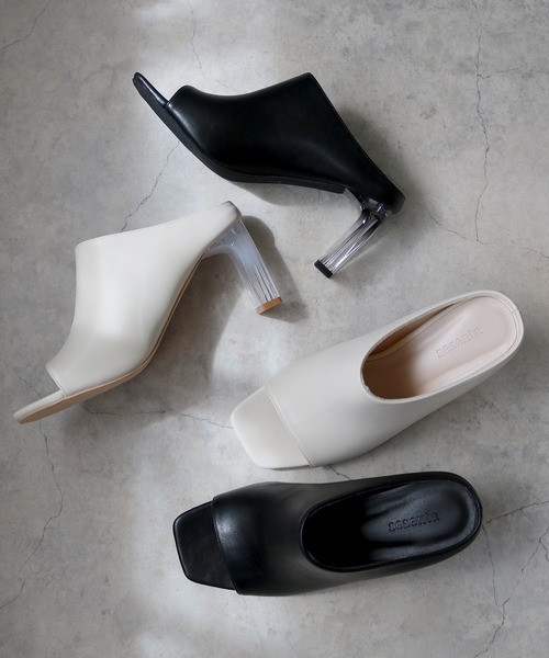 美品』BRENTA ブレンタ サンダル ミュール ヒール スクエアトゥ 23