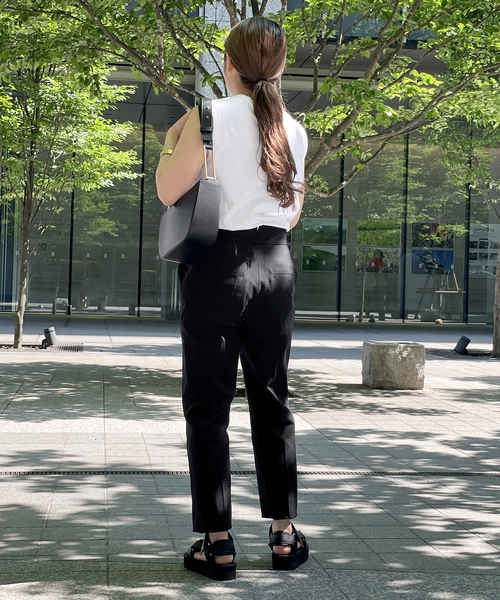 AP STUDIO（エーピーストゥディオ）の「ソリッドコットンキュプラパンツ（その他パンツ・レディース・ブラック・36/38）」の5枚目の写真