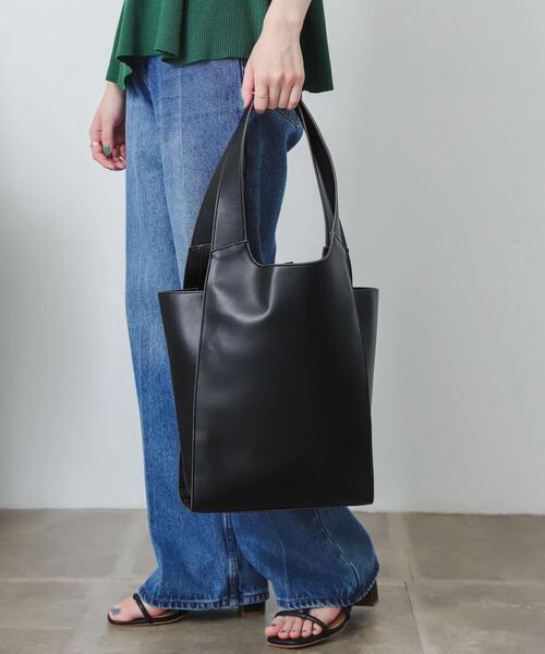 SENSE OF PLACE by URBAN RESEARCH（センスオブプレイスバイアーバンリサーチ）の「A4クリテトートバッグ（ショルダーバッグ・レディース・ライトブルー/アイボリー/イエロー/ブラック・ONE）」の5枚目の写真