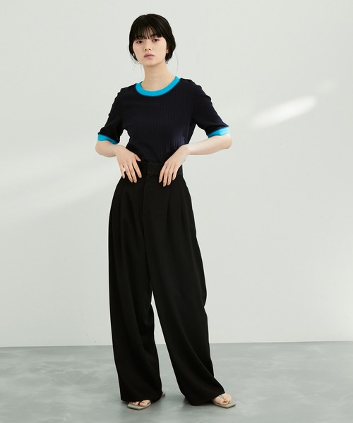 ADAM ET ROPE'（アダムエロペ）の「【WEB限定】バイカラープルオーバー（Tシャツ/カットソー・レディース・ブルー系その他/ホワイト系その他/ホワイト系その他3/グリーン系その他・FREE）」の19枚目の写真