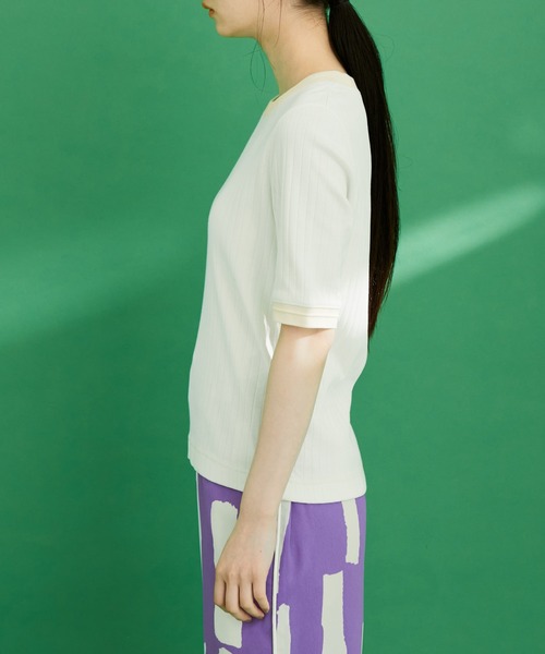 ADAM ET ROPE'（アダムエロペ）の「【WEB限定】バイカラープルオーバー（Tシャツ/カットソー・レディース・ブルー系その他/ホワイト系その他/ホワイト系その他3/グリーン系その他・FREE）」の9枚目の写真