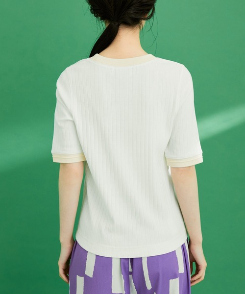 ADAM ET ROPE'（アダムエロペ）の「【WEB限定】バイカラープルオーバー（Tシャツ/カットソー・レディース・ブルー系その他/ホワイト系その他/ホワイト系その他3/グリーン系その他・FREE）」の13枚目の写真